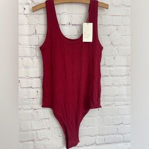 NWT - A New Day - Dark Red Ribbed Bodysuit Tank - Soft Women’s Medium